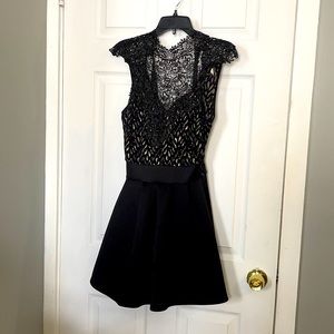 Lace top little black dress